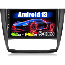 4+64G SIXWIN Android 13 Carplay Android Car Radio with DSP for BMW 1 Series E81 E82 E87 E88 2008-2012, 9 Inch Touchscreen, 1280 x 720, with GPS WiFi BT USB FM RDS Radio Mirror Link + 32 Band EQ