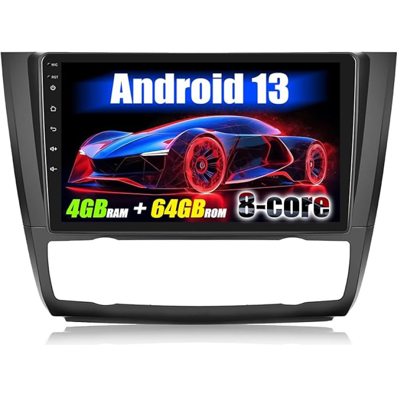 4+64G SIXWIN Android 13 Carplay Android Car Radio with DSP for BMW 1 Series E81 E82 E87 E88 2008-2012, 9 Inch Touchscreen, 1280 x 720, with GPS WiFi BT USB FM RDS Radio Mirror Link + 32 Band EQ