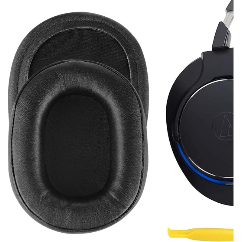 GEEKRIA Earpads Replacement for ATH MSR7, MSR7NC, MSR7BK, MSR7GM, M50 Headphones Replacement Ear Pad/Ear Cushion/Earpads Repair Parts (Black)