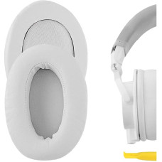 GEEKRIA Memory Foam Earpads Replacement for Audio-Technica ATH-M50X, ATH-M10, ATH-M20X, ATH-M30X, ATH-M40X, ATH-ANC9, Over-Ear Headphones Ear Covers/(White Thick Plus)