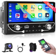 2G + 64G Wireless Carplay Android 13 Car Radio 2 DIN with Android Car GPS Navigation WiFi 6.86 Inch Touchscreen Car Radio with Mirror Link Bluetooth FM/RDS/EQ/DAB/OBD/DVR Steering Wheel Control