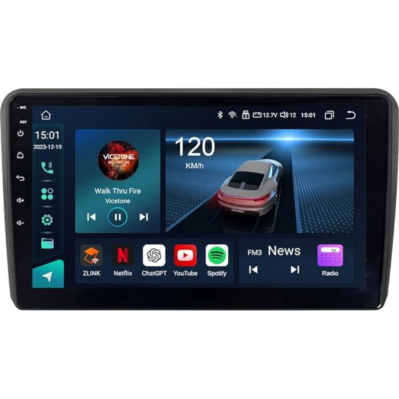 JUNHUA Android 13 8-Core Radio for Audi A3 8P S3 RS3 8P7 8VS 8PA Stereo 4+64GB Car Radio GPS Navigation Sat NAV Car Radio Wireless Carplay Android Car Bluetooth 4G LTE WiFi