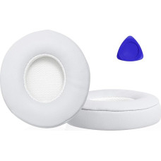 Professional Replacement Ear Pads for Beats Solo 2 & Solo 3 Wireless On-Ear Headphones, Premium Headphones, Ear Pads, Cushion with Softer Leather and High Elastic Foam - White