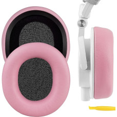 Geekria QuickFit Protein Leather Replacement Ear Pads for Audio Technica M50X, M50XBT, M50XBT2, M50, M40X, M30, M20, M10 Headphones Ear Pads, Headset Ear Pads, Ear Cups Repair Parts (Pink)