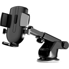 KANGKAI Universal Car Phone Mount, Upgraded Handsfree Stand, Phone Holder for Car, Dashboard, Windshield, Long Arm Strong Suction, Black