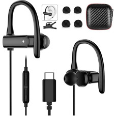 USB C Headphones for iPhone 16 15 Samsung A34 A35 A55 A54 S24 S23 Ultra FE, Type C Headphones Sports Headphones with Cable Microphone in Ear USB C Headset Earphones for CMF Phone 1 Oneplus 11 Pixel 9