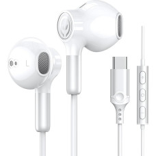 USB C Headphones for Samsung Galaxy S23 Ultra S22 S21 FE S20 A54 Headphones with Cable USB C Port HiFi Stereo In-Ear USB Type C Headphones with Microphone for Phone 15 Pro Max iPad Pro Pixel 8 7 6