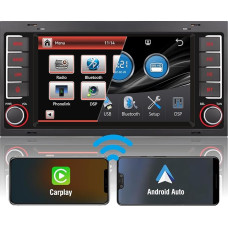 7 Inch High Performance DSP Car Radio for VW Touareg Transporter T5 Multivan Radio Built-in Wireless Carplay & Android Car Navigation Steering Wheel Control Subwoofer Bluetooth 1080P IPS Screen AM FM