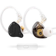 KINBOOFI KZ ZS10 Pro X in Ear Helmets, Improved 4BA 1DD KZ Headphones Multi Driver in Earbuds IEM with Removable Silver-Known Alloy 2Pin Cable for Audiophiles (Dark, with Microphone)