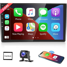 Podofo Carplay Car Radio for Audi A4 2002-2008, 9 Inch Touchscreen Car Radio 2G + 64G with Wireless Android Car, Bluetooth/GPS/WiFi/FM/RDS/SWC/HiFi/USB+Reversing Camera