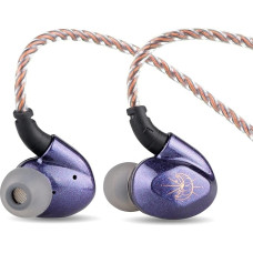 LINSOUL BLON Z200 HiFi 10 mm Carbon Diaphragm Driver In Ear Earphones IEMs with Zinc Alloy Cavity, Detachable Cable, Noise Canceling Earbud for Audiophile Musician (Purple, Without Mic)