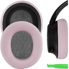 Geekria Comfort Mesh Fabric Replacement Ear Pads for Sony WH-CH700N, WH-CH710N Headphones Ear Cushions, Headset Earpads, Ear Cups Repair Parts (Pink)