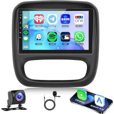 Android Car Radio 2 DIN for Opel Vivaro Renault Trafic Fiat Talento Nissan NV300 with Wireless Apple Carplay Android Car Navigation GPS WiFi 9 Inch Car Radio with Bluetooth FM/RDS/DAB/DVR Reversing