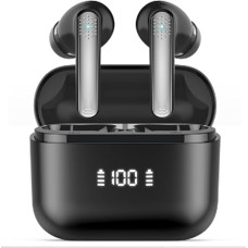 SKIUDCT Bluetooth Headphones, Wireless Bluetooth 5.3, 48 Hours Deep Bass In-Ear Headphones with ENC Noise Cancelling Mic, Wireless Earbuds, IP7 Waterproof LED Display, Earphones, Jet Black