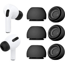 Wiki VALLEY 3 Pairs Earbuds for Airpods Pro 2nd Gen and Airpods Pro, Silicone Earbuds Replacement for Apple Airpods Pro EarBuds with Noise Cancelling (Fits in Charging Case), S/M/L, Black