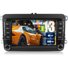 4+64G CAMECHO Android 13 Car Radio for VW Golf 5 6 Touran Polo Touran with Carplay/Android Car/Mirrorlink, 7 Inch Capacitive Touchscreen Supports WiFi/GPS/FM/Bluetooth/SWC