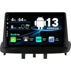 SXAUTO Android 13 Car Radio for Renault Megane 3 (2008-2014) - Built-in CarPlay Android Car - LED Camera + MIC - 4G + 64G - DAB 360-CAM Steering Wheel Control Fast-Boot WiFi Bluetooth DSP - 2 DIN IPS