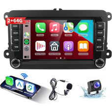 Podofo CarPlay Car Radio for VW Passat Golf Jetta Polo Bora Touran Seat Sharan, 7 Inch Touchscreen 2+64G Android 13 Wireless Carplay & Android Car EQ Mirror Link Bluetooth GPS FM/RDS WiFi + Reversing