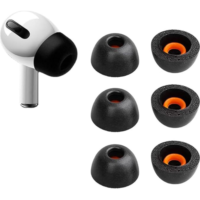 Keephifi [3 Pairs] Memory Foam Tips for AirPods Pro Earplugs for AirPods Pro Earbuds with High Density Memory Foam, Noise Cancellation, Fit in Charging Case for AirPods Pro (S/M/L)