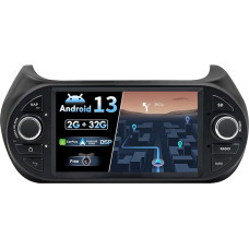 BXLIYER Android 13 Car Radio for Fiat Fiorino/Qubo/Citroën Nemo/Peugeot Bipper - Built-in CarPlay Android Car - Reversing Camera + MIC - 2G + 32G - 7 Inch 2 DIN - DAB Steering Wheel Control WiFi Fast