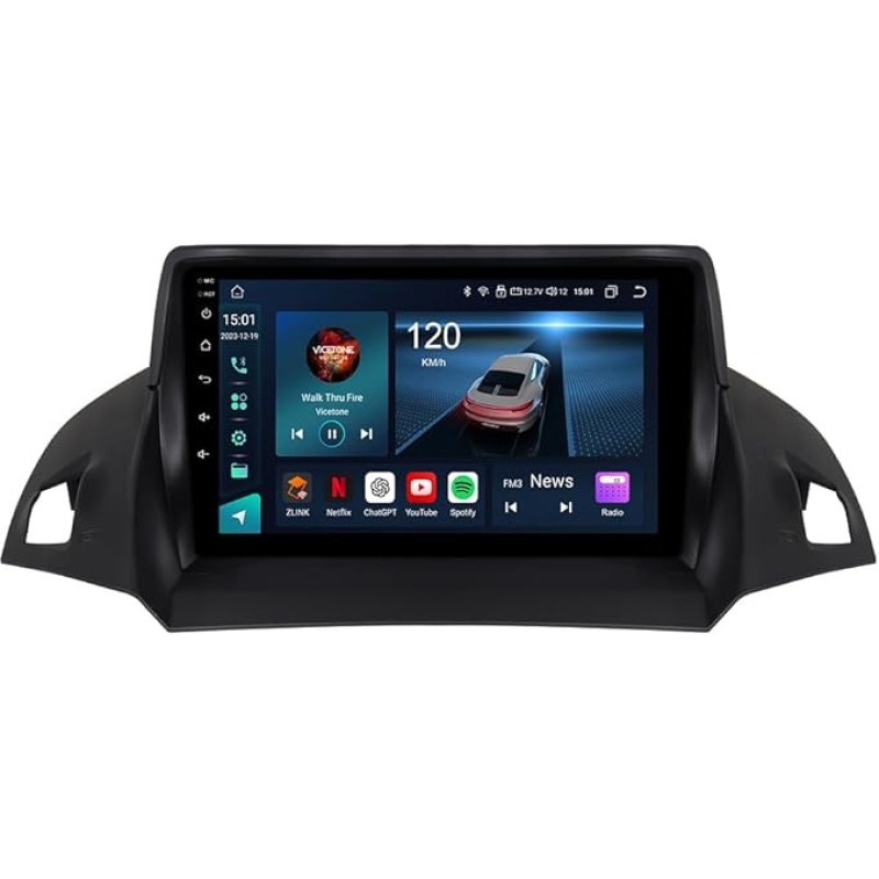 JUNHUA Android 13 4 + 64 GB Car Radio with Navi Octa-Core Car Radio for Ford Escape 2013-2019 Ford Kuga 2012-2018 Low-End Wireless Carplay Android Car 4G LTE Bluetooth WiFi GPS