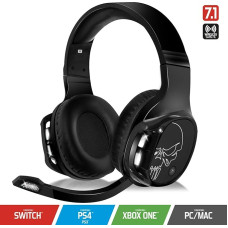 SPIRIT OF GAMER - XPERT-H1100 – Headset 7.1 Surround Black Pro Gamer - Headphones - White LEDs - Faux Leather - Flexible Microphone - 12H Autonomy - PC / PS4 / XBOX ONE/SWITCH/MAC - Multiplatform