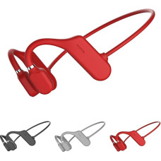 Queen.Y Bone Conduction Headphones Bluetooth Open Ear Wireless HiFi Stereo Headphones with Microphone for Sports Fitness Cycling Running Running Gym Red