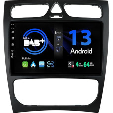 SXAUTO Android 13 Built-In DAB IPS Car Radio for Benz C/CLK Class C-Class W203 (2000-2004) - Built-in Carplay/Android Car - Camera + MIC - 4G+64G - 360-CAM Steering Wheel Control Fast-Boot -2 DIN 9