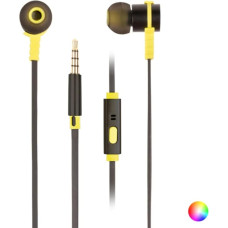 NGS Cross Rally Graphite Metal Earphones, 120cm Flat Cable, Voice Assistance Technology, 3.5mm Jack Connection, 20Hz, Graphite