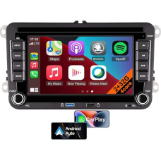 Android 13 Car Radio for VW Golf, Polo, Passat, Tiguan, Beetle with CarPlay and Android Car, 7 Inch Car Radio with Dual USB Port, GPS Navigation, Support for Rear View Camera (4core 2GB + 32GB)