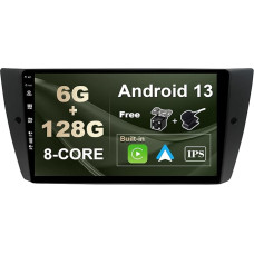 SXAUTO - 6G + 128G - Android 12 IPS Car Radio for BMW E90/E91/E92/E93 (2005-2012) - Built-in Carplay/Android Car/DSP - LED Camera + Mic - DAB Steering Wheel Control Fast-Boot 360-CAM WiFi AHD - 2 DIN