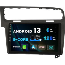 SXAUTO - 6G + 128G - Android 12 IPS Car Radio for Golf 7 (2013-2018) - Built-in Carplay/Android Car/DSP - LED Camera + MIC -DAB Steering Wheel Control Fast Boot 360-CAM WiFi - 2 DIN 10.1 Inch - Grey