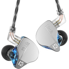 keephifi Kbear IEM Flash 1BA+1DD Headphones HiFi In-Ear Monitor, In-Ear Monitor with CNC Lid, Dynamic Driver 10 mm, Removable Cable (Blue, No Micro)