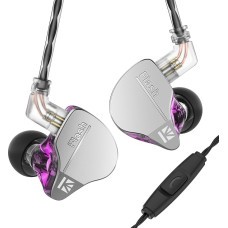 keephifi Kbear IEM Flash 1BA+1DD Headphones HiFi In-Ear Monitor, In-Ear Monitor with CNC Lid, Dynamic Driver 10 mm, Removable Cable (Purple, with Micro)