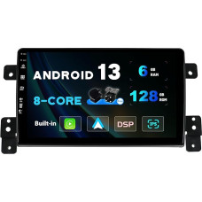 SXAUTO Android 12-6G+128G - IPS Car Radio for Suzuki Grand Vitara (2005-2015) - Built-in Carplay/Android Car/DSP - LED Camera + MIC - DAB Steering Wheel Control Fast Boat 360 Camera WiFi - 2 DIN 9