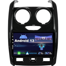 SXAUTO Android 13 IPS Car Radio Suitable for Renault Duster (2015-2017) - Built-in Carplay/Android Car - Reversing Camera Free - 2G + 32G - Steering Wheel Control WiFi DAB Fast Boot 4G BT - 2 DIN 9