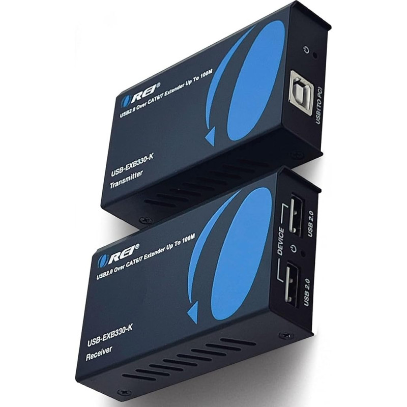 OREI USB per Ethernet ilgintuvas iki 100 m - išplečia USB 2.0 signalus per LAN Ethernet su 2 prievadų maitinimo kabeliu, dideliu atstumu ir visų operacinių sistemų palaikymu