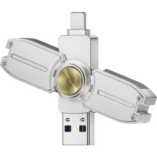 Exsellon 128 GB USB atmintinė telefonui / planšetiniam kompiuteriui / Android / kompiuteriui / Mac / planšetiniam kompiuteriui, 3-in-1 Speicherstick Phone USB Stick mit Kreisel-Design- Geeignet zum Speichern von Fotos und Videos Sowie zum Stressabbau Unte