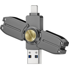 Exsellon 128 GB Speicherstick für Phone/Pad/Android/PC/Mac/Tablet, 3-in-1 USB atmintinė Phone Speicherstick mit Kreisel-Design-Geeignet zum Speichern von Fotos und Videos Sowie zum Stressabbau Unterwegs