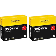 Intenso DVD+RW Blank Rewritable 4.7GB 4X Speed Slim Case Pack of 2
