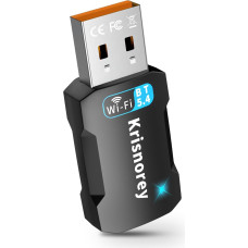 Krisnorey 2-in-1 Wi-Fi 6 Bluetooth 5.4 USB-Adapter für PC Laptop, AX900Mbps 2.4G/5GHz Wireless WiFi Network Dongle Vorinstallierter Treiber für Windows 11 10 Desktop, Plug n Pair Headset, Tastatur