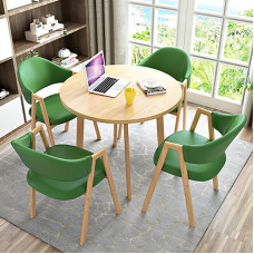 Modernes Büro Freizeitrund für Esstisch und Stuhl Set 4 Sitze enthalten Lounge Area Möbel Set für Wohnzimmer oder Café -Shop -Spardesign