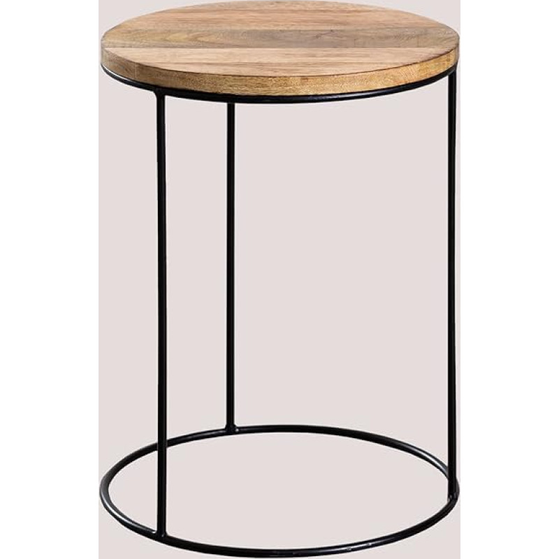 SKLUM Apvalus staliukas iš mango medienos (skersmuo 30 cm), Tannam Mango