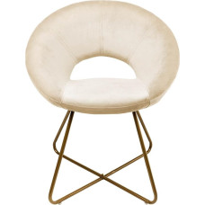 Home Deluxe - Velvet, SELESA Valgomojo kėdės, įskaitant Masei stalo smėlio spalvos užvalkalą: Velveto audinys Rėmas: Auksinis, milteliniu būdu dengtas, maks. 120 kg I Apvali kėdė Virtuvės kėdė Minkšta kėdė