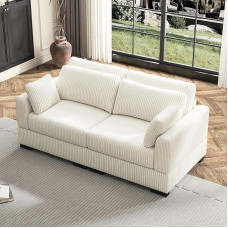 KSFASHZ Maža 2 vietų sofa Modulinė poilsio sofa 2 vietų sofa 2 vietų maža smėlio spalvos dviejų vietų sofa 2 vietų sofa Relax SofaRelax 2 vietų sofa Lengvas surinkimas
