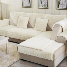 vctops Minkštas šiltas dirbtinio kailio sofos sofos dangtelis Pliušinis šiurkščios sofos dangteliai Neslystantis sofos dangtelis šunims, katėms, naminiams gyvūnėliams Meilė odos L formos porankis atgal dangtelis 28 colių