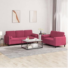 Snsowed 2-TLG. Sofagarnitur mit Kissen Weinrot Samt, Loungesofa, Sofos ir sofos, Relaxsofa, Couch für Wohnzimmer - 3202038