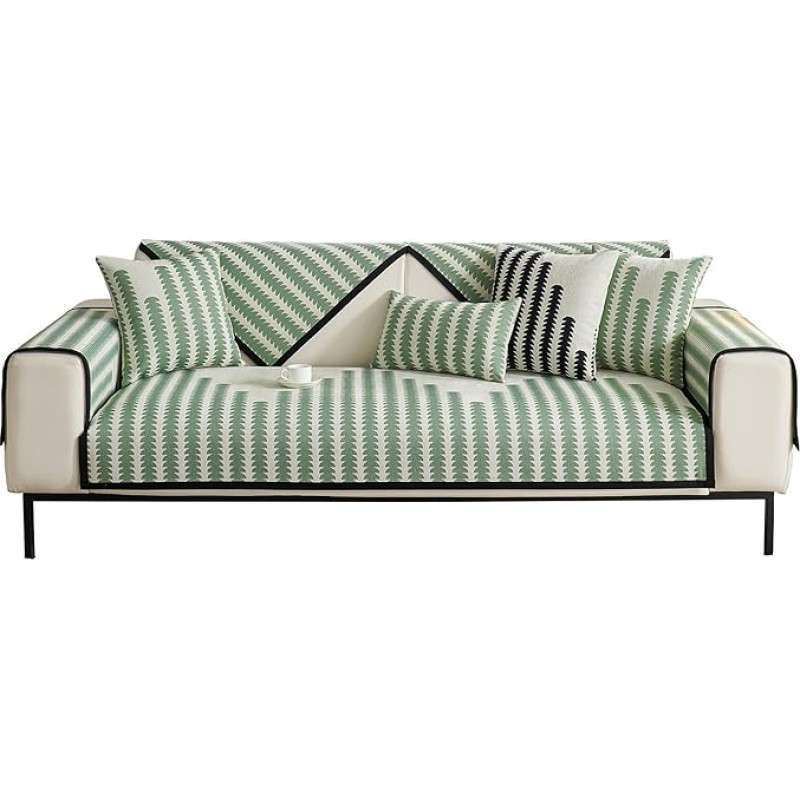 GUOYUYU Sofos užvalkalas 120 x 140 cm Dulkių nepraleidžiantis purvo nepraleidžiantis sofos užvalkalas 1/2/3/4-vietis L formos sofos užvalkalas, sofos sofos namų apdaila, žalias