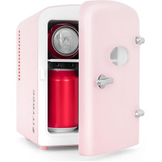 Citybee Mini Fridge 4 L - Refrigerators Small 12 V 230 V Running Quiet Suitable for Drinks Cosmetics Food - Mini Fridge Ideal for Car Room Camping Motorhome Office and Travel (Pink)