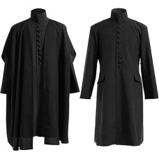 Professor Snape Costume for Adults, Black Snap Cape, Wizard Robe, Deluxe Cosplay Outfit, Carnival, Halloween, Cosplay Costume